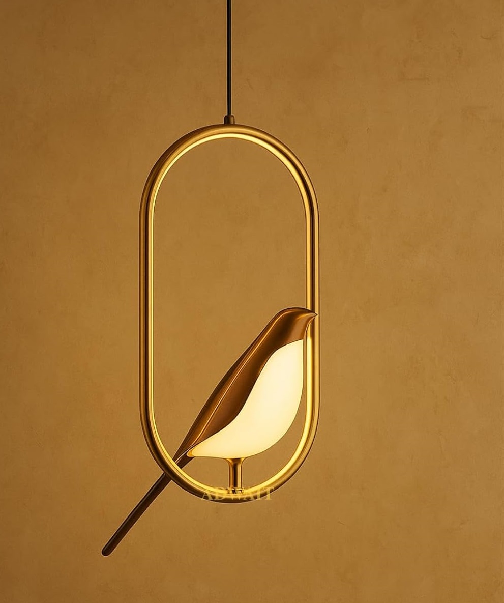 ADWAIT Golden Bird Hanging LED Ceiling Light 